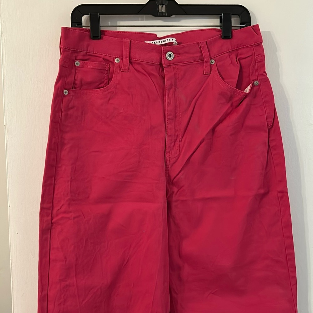Celebrity Pink Wide Leg Frayed Edge Jeans Pants